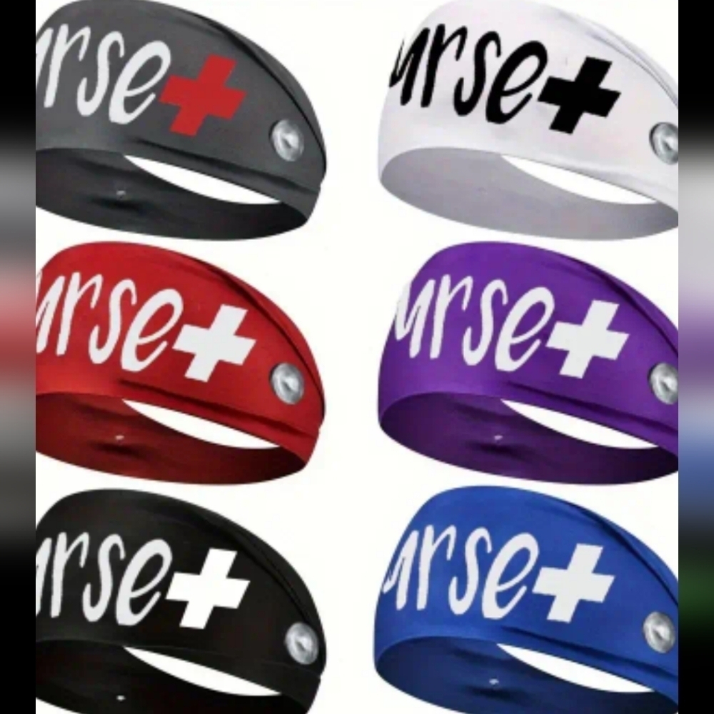 New 6 pack Nurse CNA RN Headband With Mask Button